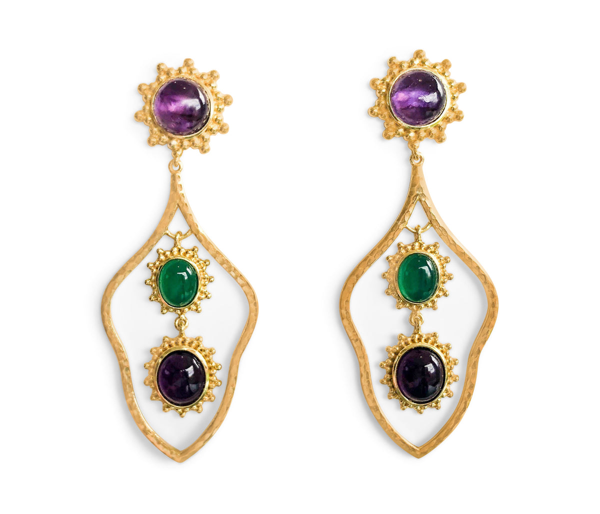 Green and deals purple earrings